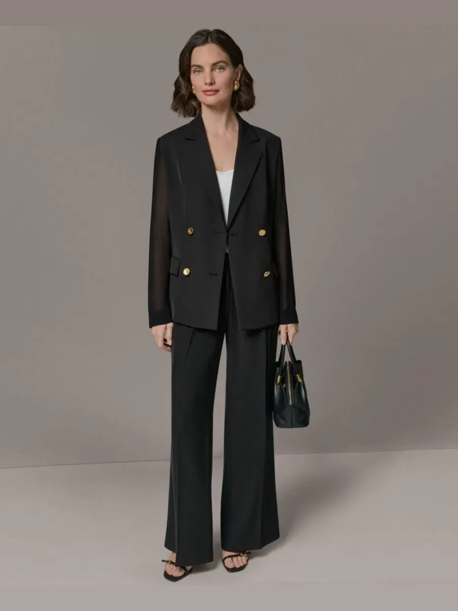 Женский двубортный блейзер с длинным рукавом Donna Karan New York — изображение 10 из 10, черный