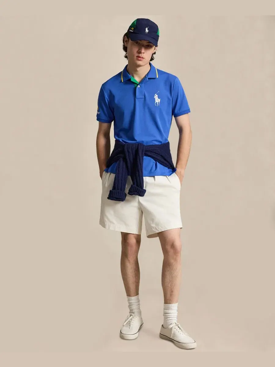 Поло с логотипом US Open Polo Ralph Lauren — изображение 2 из 6, синий мульти