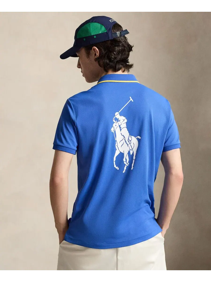 Поло с логотипом US Open Polo Ralph Lauren — изображение 4 из 6, синий мульти