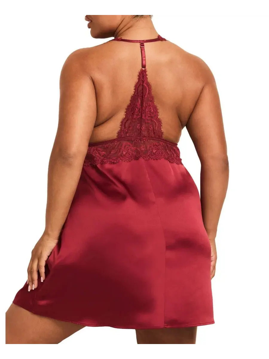 Комбинация Galilea Women's Plus-Size Slip Adore Me — изображение 5 из 6, темный красный