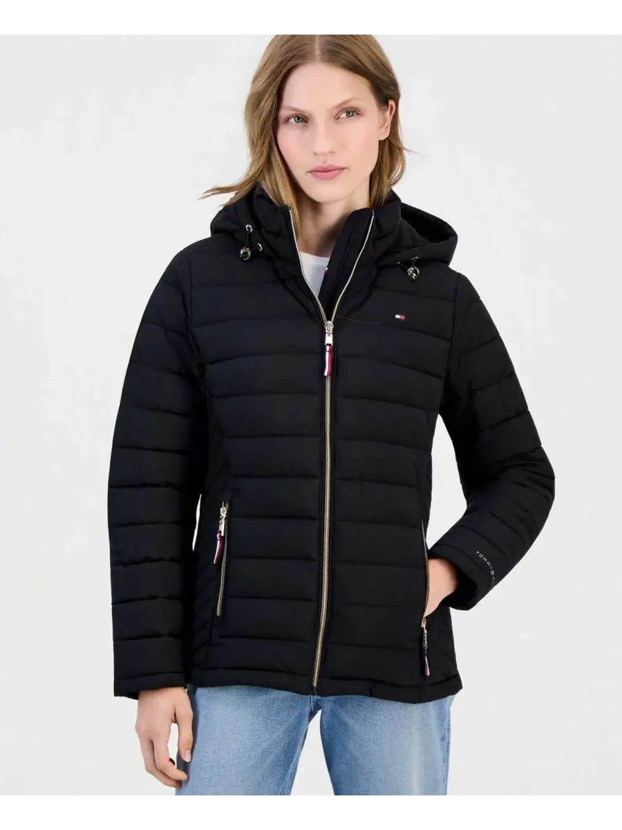Пальто-пуховик с капюшоном, Packable Puffer Tommy Hilfiger — изображение 2 из 3, черный