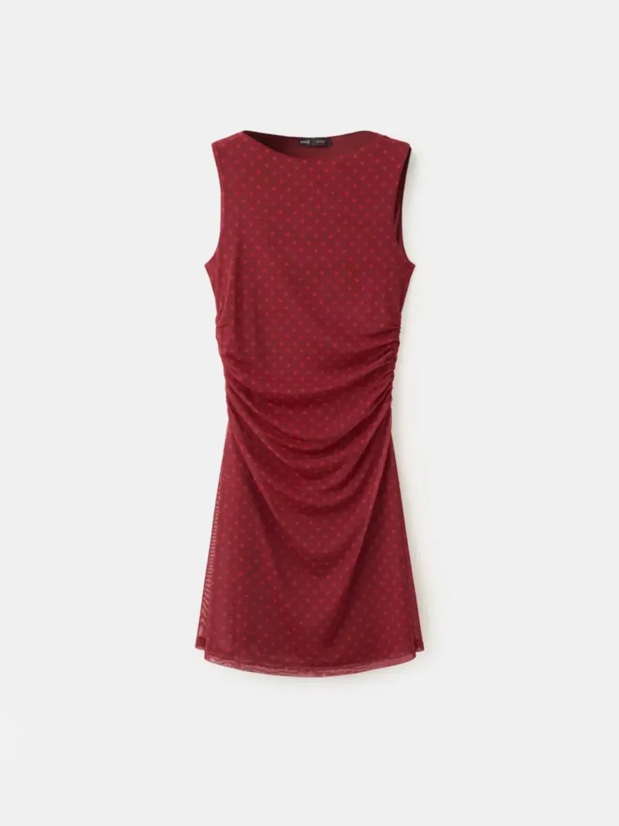 Платье с принтом Polka Dot Tulle MANGO — изображение 5 из 6, красный