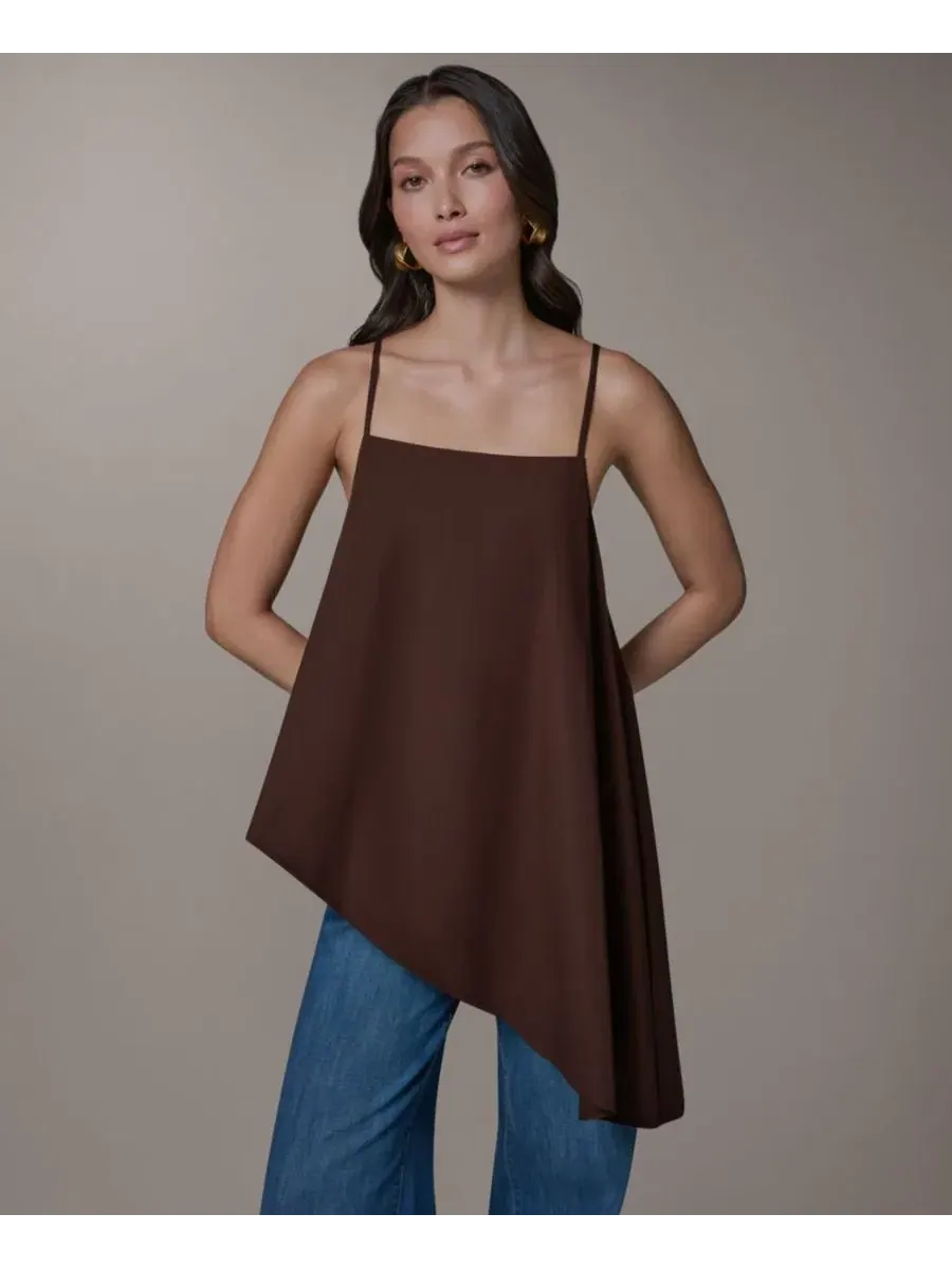 Блуза-ками сорочка с асимметричным низом, без рукавов Donna Karan Weekend