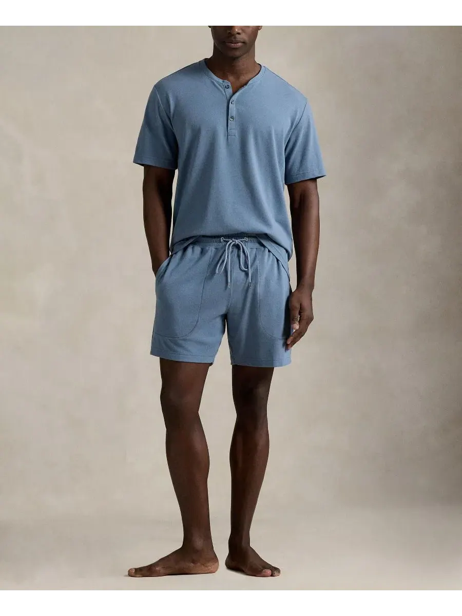Мужские легкие сетчатые пижамные шорты Polo Ralph Lauren — изображение 2 из 3, темно-синий