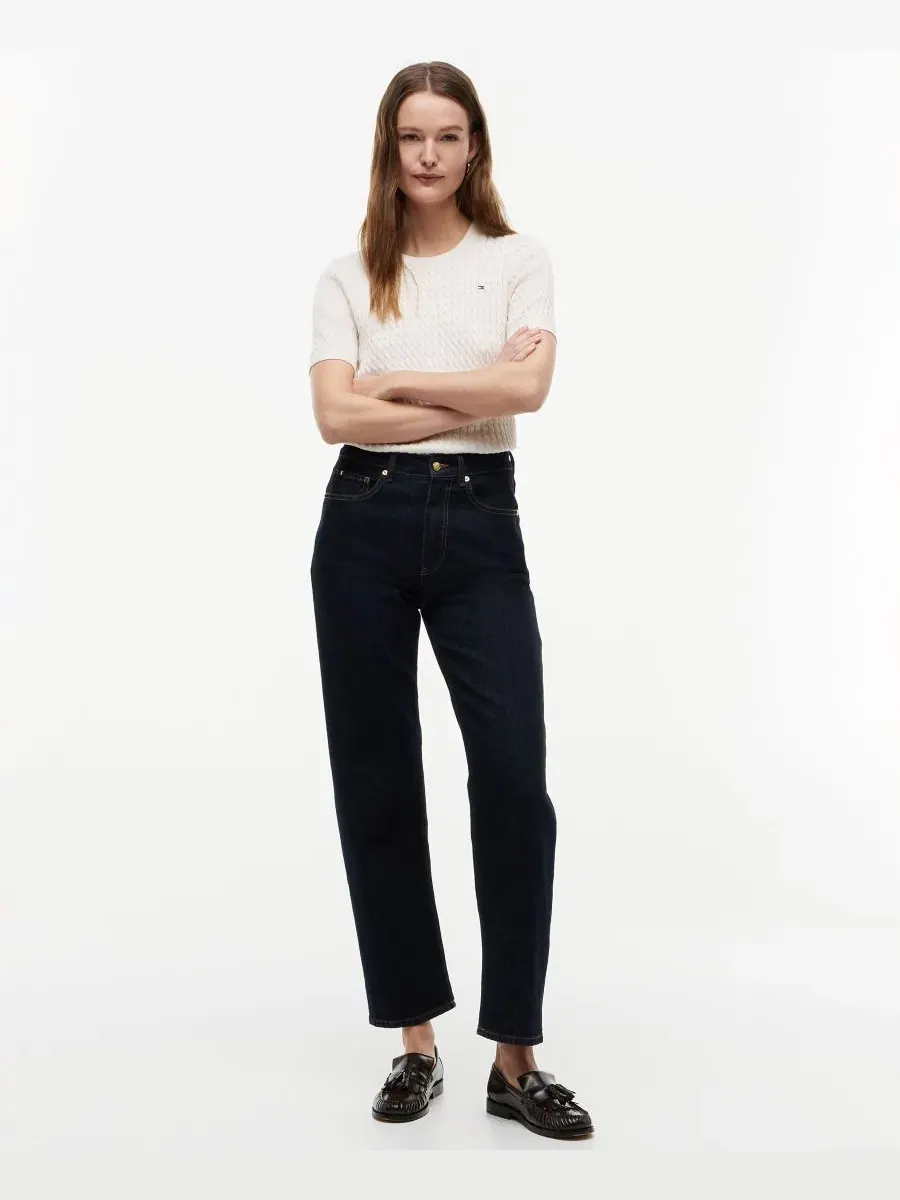 Джинсы с высокой посадкой, зауженные к щиколотке Tommy Hilfiger — изображение 2 из 3, выцветший
