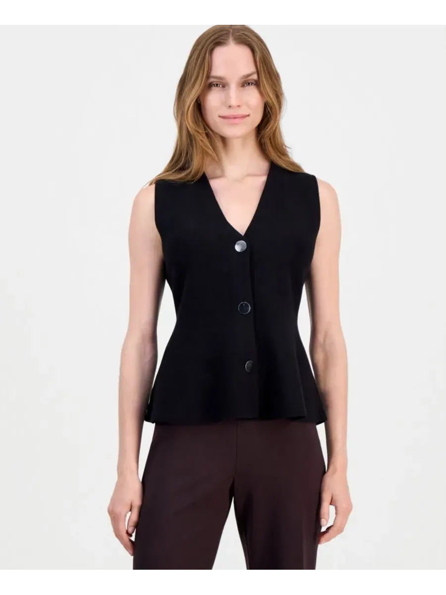 Жилет без рукавов с пеплумом Anne Klein — изображение 1 из 4, черный