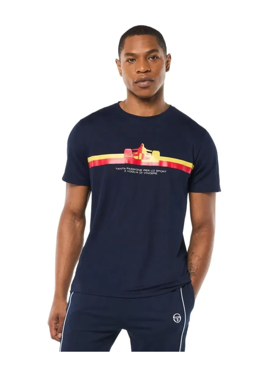 Футболка с принтом Macchina Sergio Tacchini — изображение 1 из 5, синий