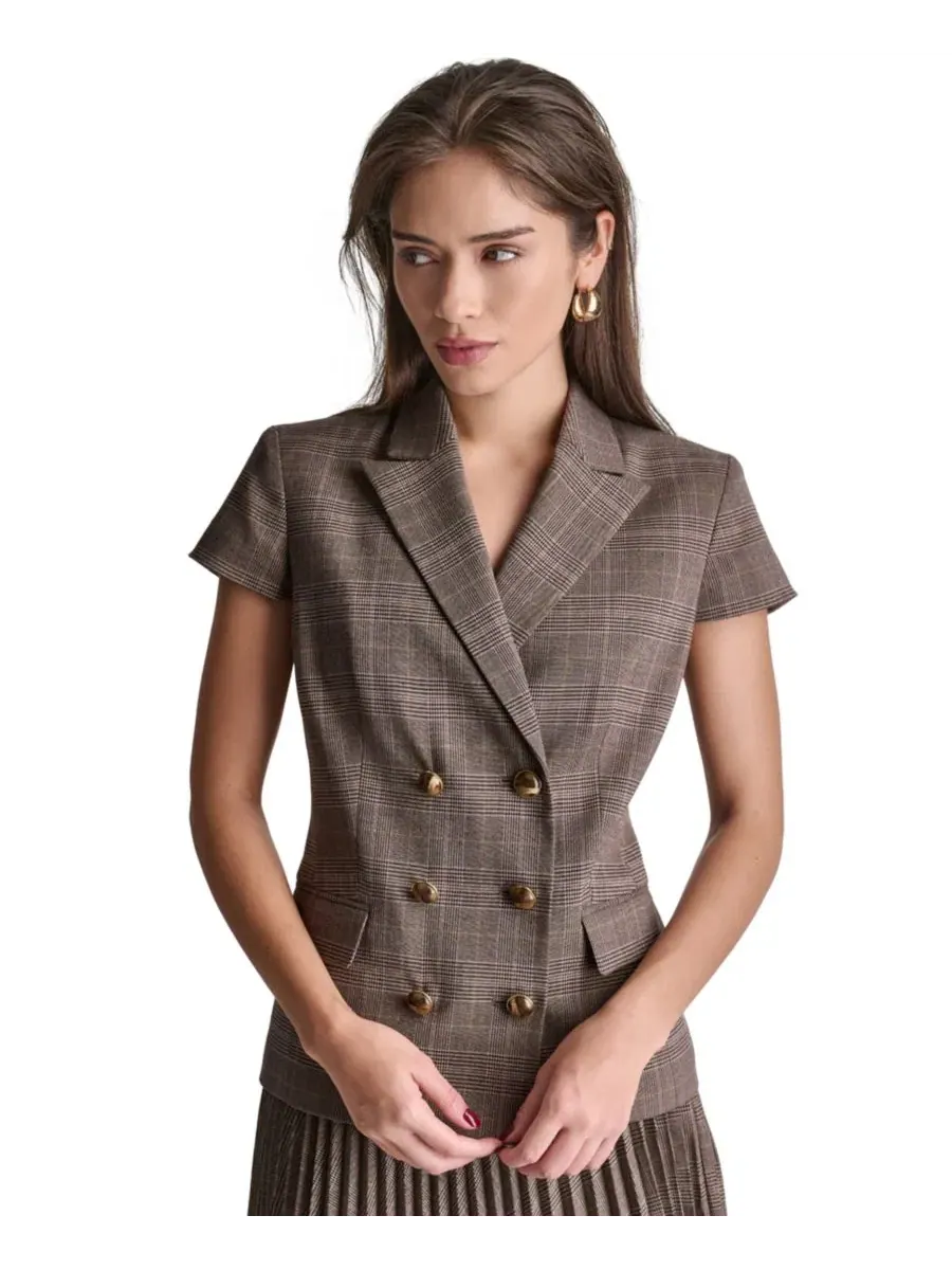 Жакет с пиковым лацканом, двубортный, с подкладкой BCBG — изображение 5 из 11, мульти