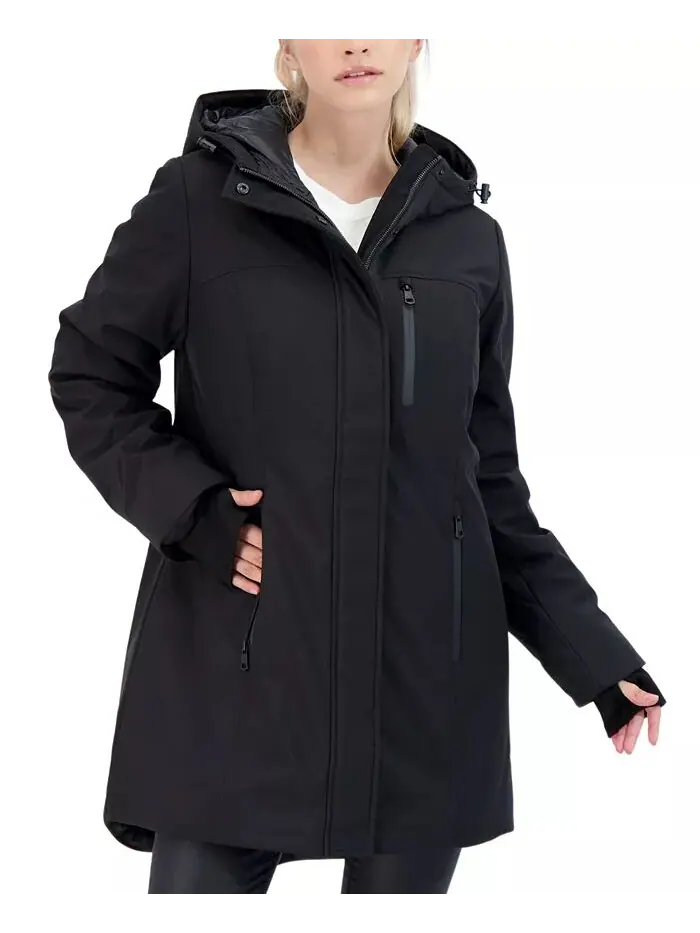 Женское тяжелое пальто Softshell Sebby Collection — черный