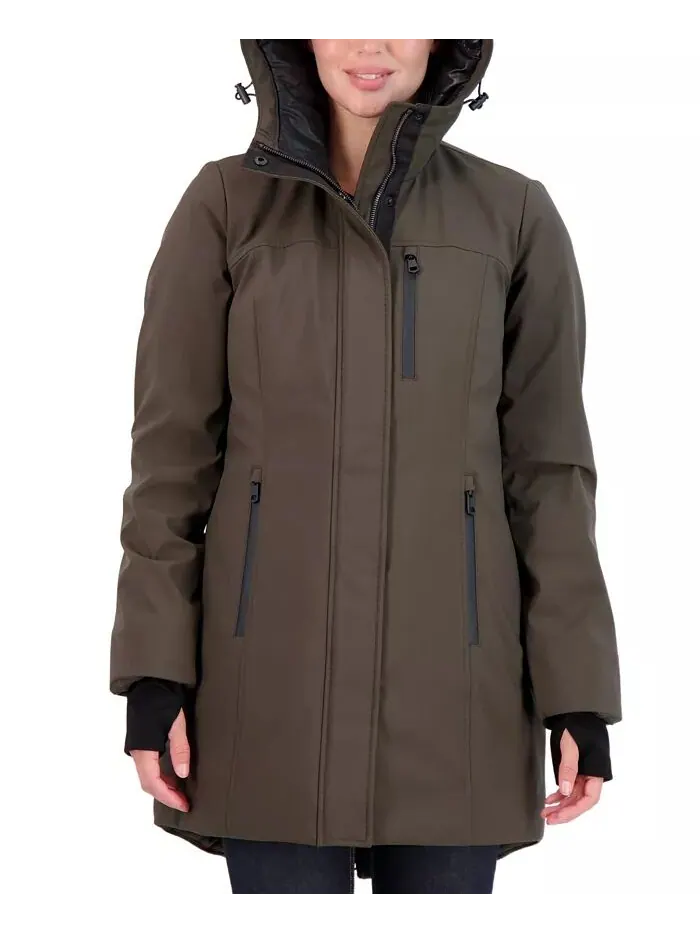 Женское тяжелое пальто Softshell Sebby Collection — изображение 3 из 3, оливковый