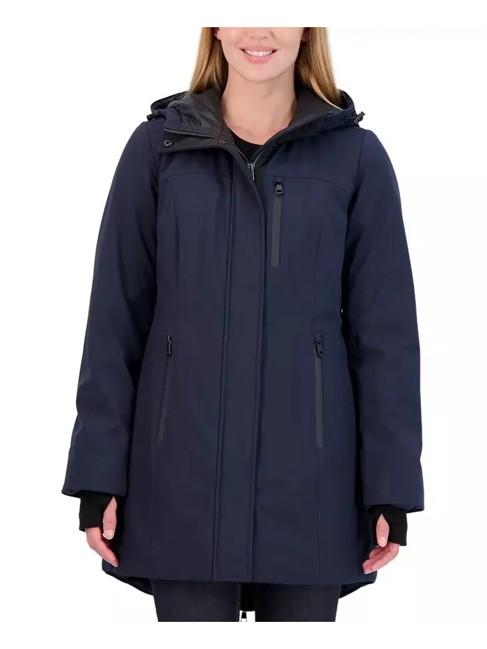 Женское тяжелое пальто Softshell Sebby Collection — изображение 1 из 3, темно-синий