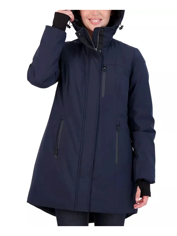 Женское тяжелое пальто Softshell Sebby Collection — изображение 3 из 3, темно-синий