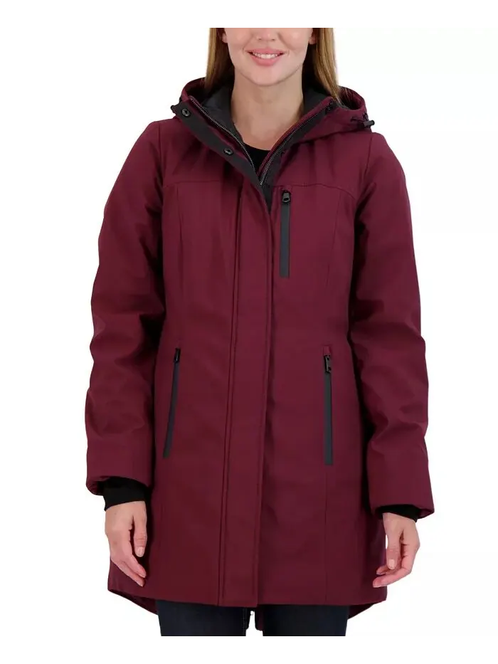 Женское тяжелое пальто Softshell Sebby Collection — изображение 1 из 3, бордовый