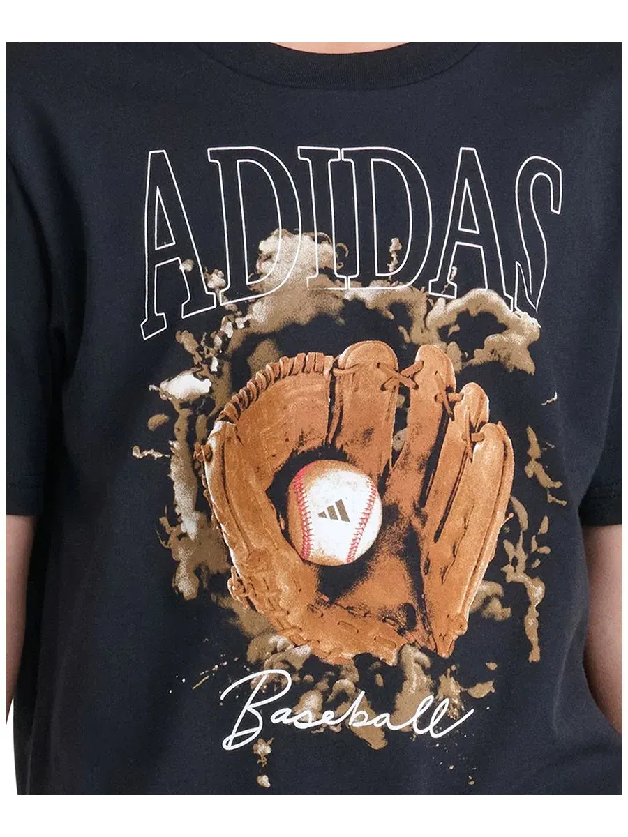 Футболка с фотографическим принтом перчатки, короткий рукав adidas — изображение 4 из 4, черный