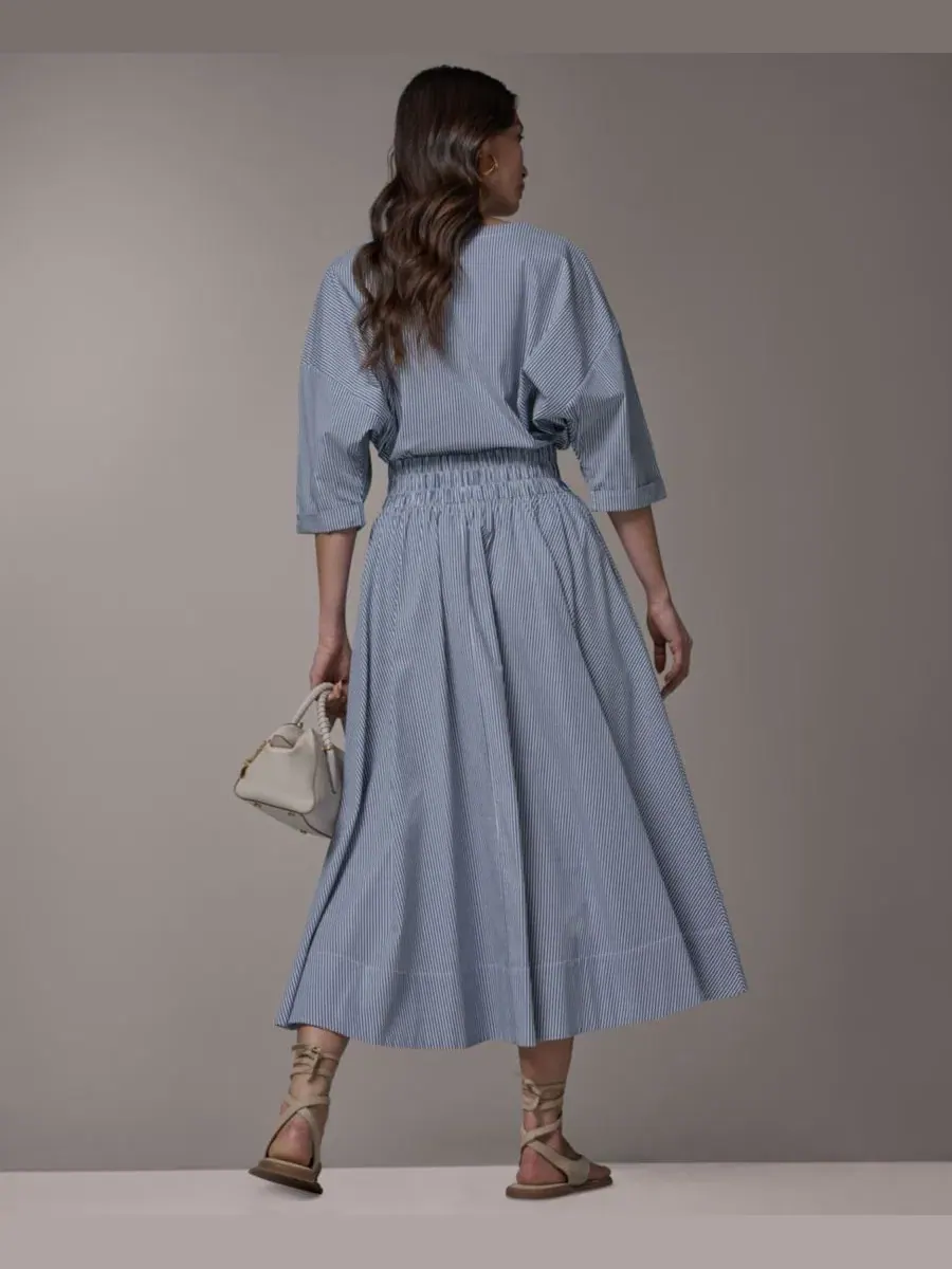 Блуза Donna Karan Weekend с полоской — изображение 9 из 9, кремовый