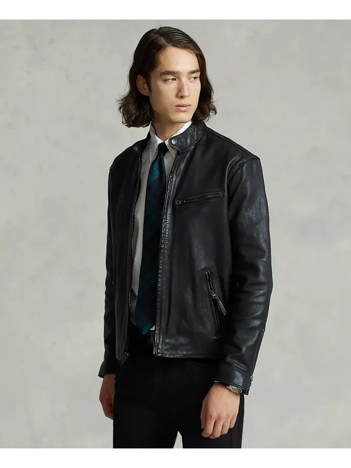 Мужская кожаная куртка Café Racer Polo Ralph Lauren