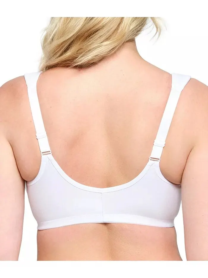 Бюстгальтер на косточках Cotton Wonder размера Plus с застежкой спереди #1241 Glamorise — изображение 2 из 6, белый
