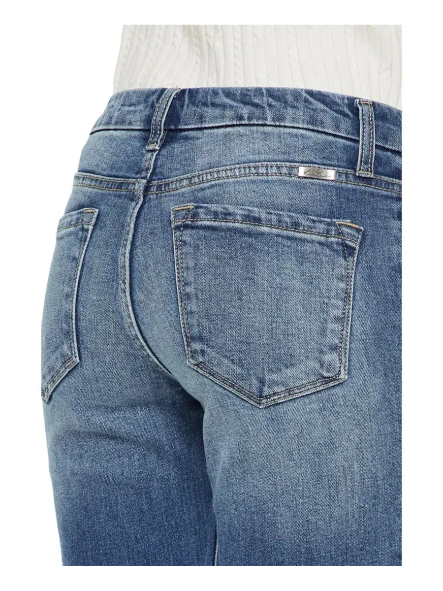 Джинсы-клеш с заниженной посадкой Aida Mid Rise Cropped Flare KanCan — изображение 8 из 8, средняя отмывка