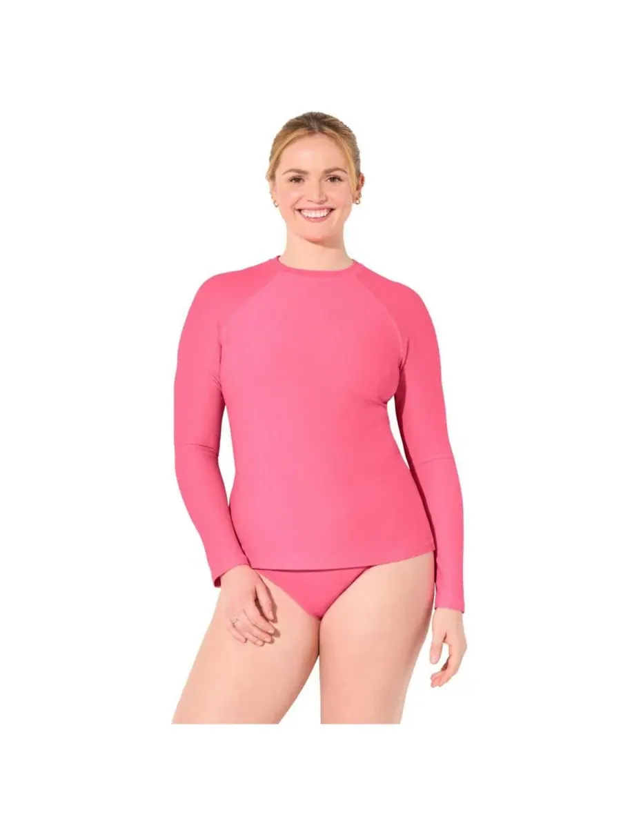 Рашгард с длинным рукавом, хлорстойкий, с UPF 50 Swimsuits for All — изображение 1 из 3, розовый