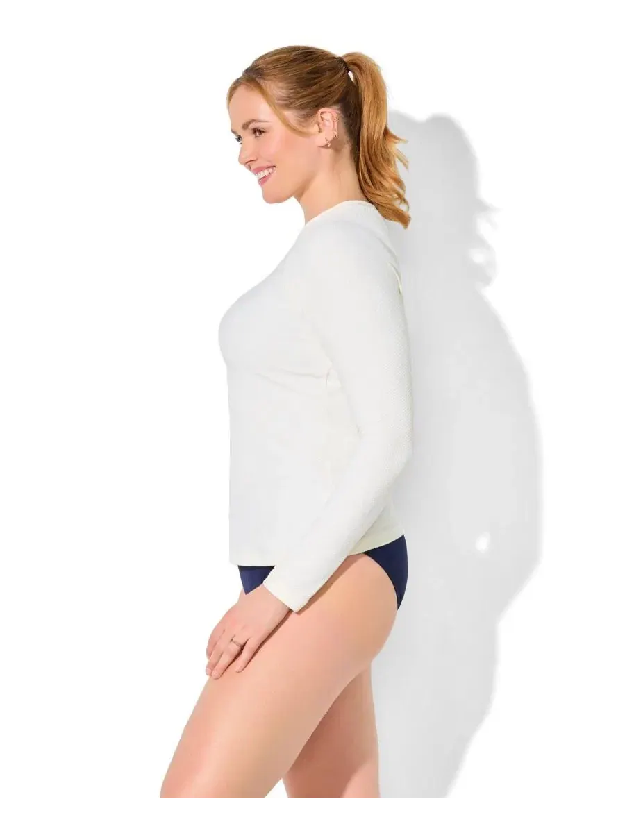Рашгард с длинным рукавом, с защитой UPF 50 Swimsuits for All — изображение 3 из 3, белый