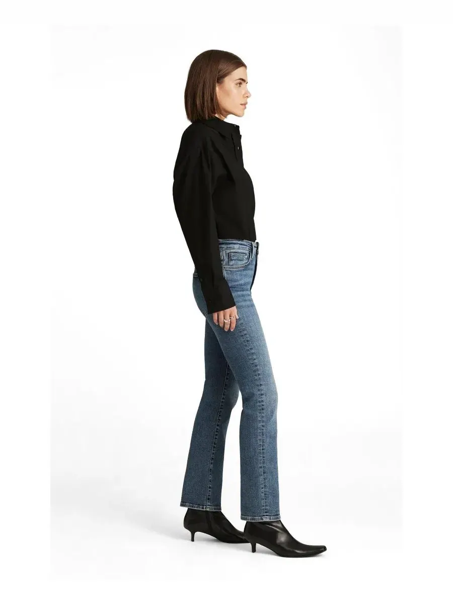 Джинсы прямого кроя с высокой посадкой Kendra Mavi Jeans — изображение 2 из 5, синий