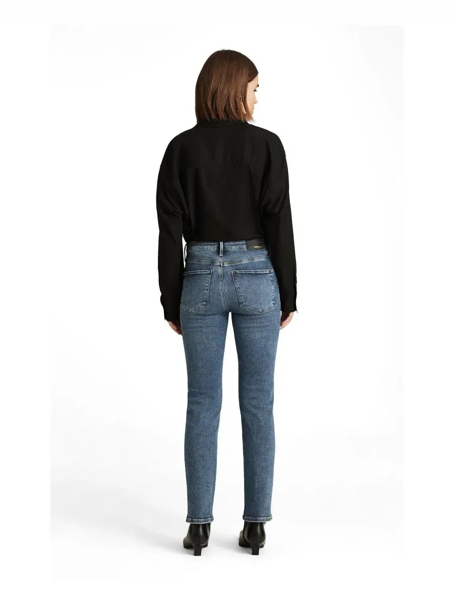 Джинсы прямого кроя с высокой посадкой Kendra Mavi Jeans — изображение 3 из 5, синий