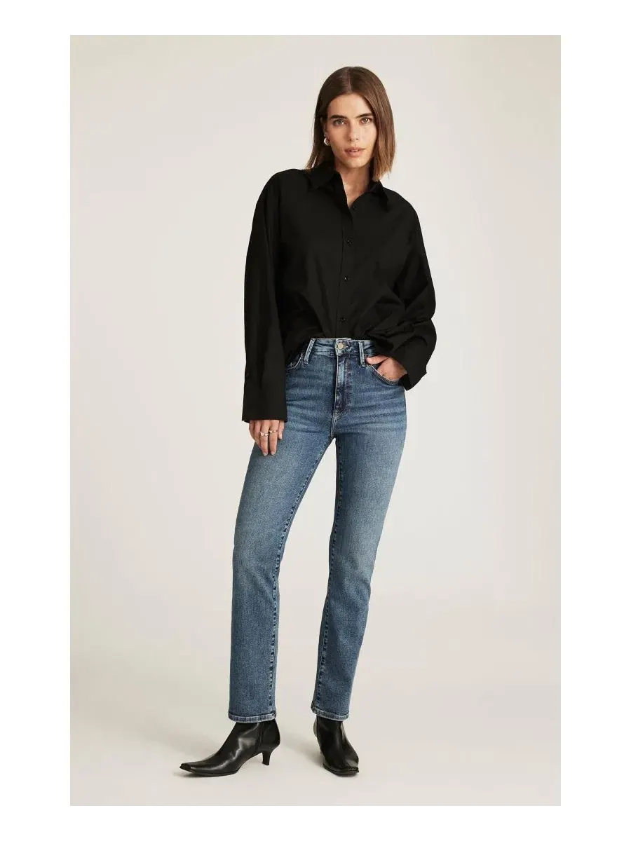 Джинсы прямого кроя с высокой посадкой Kendra Mavi Jeans — изображение 4 из 5, синий
