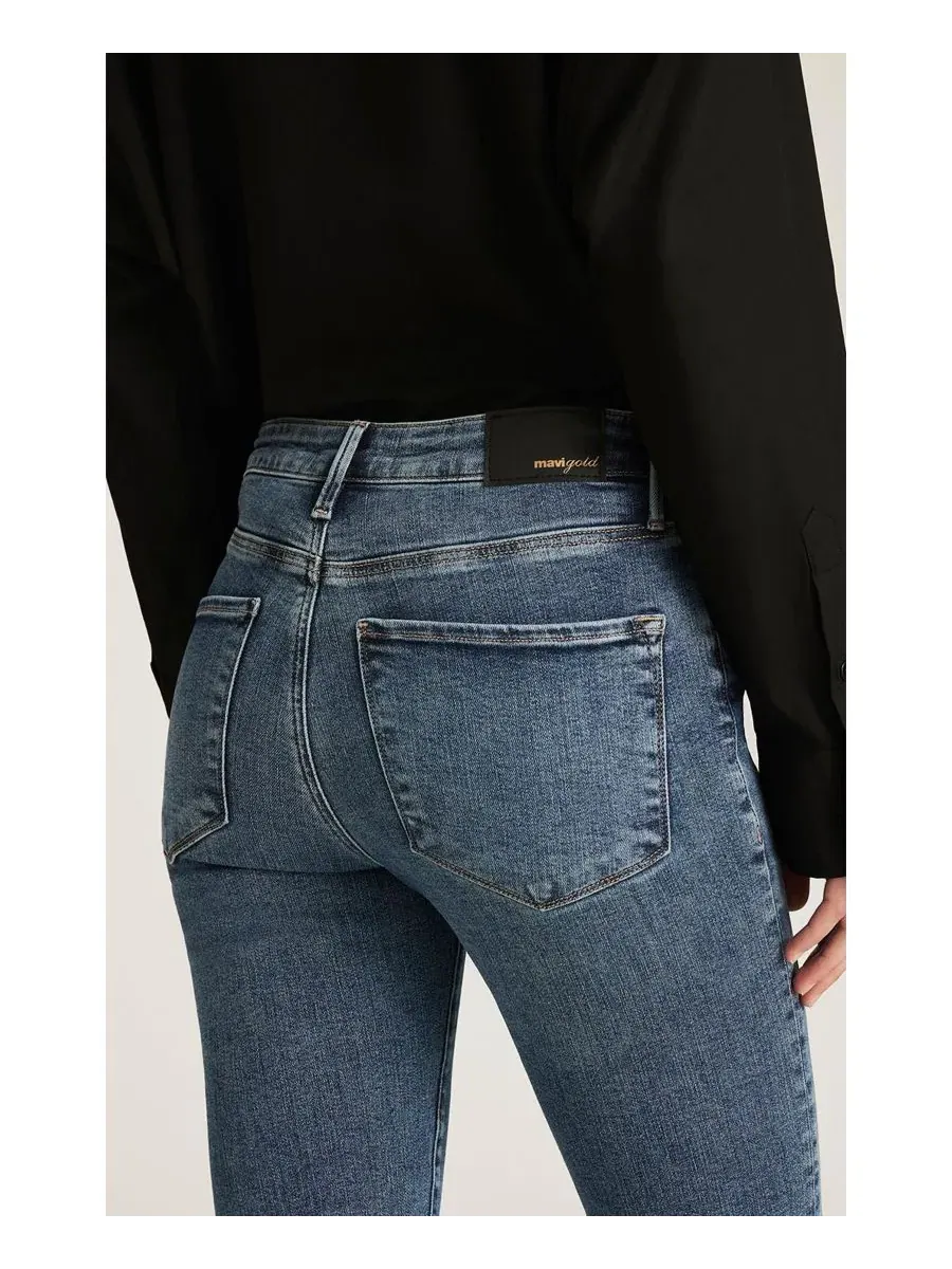 Джинсы прямого кроя с высокой посадкой Kendra Mavi Jeans — изображение 5 из 5, синий