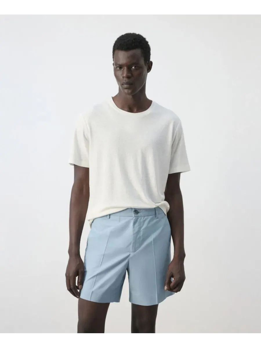 Футболка с коротким рукавом из льняной смеси Slim Fit MANGO