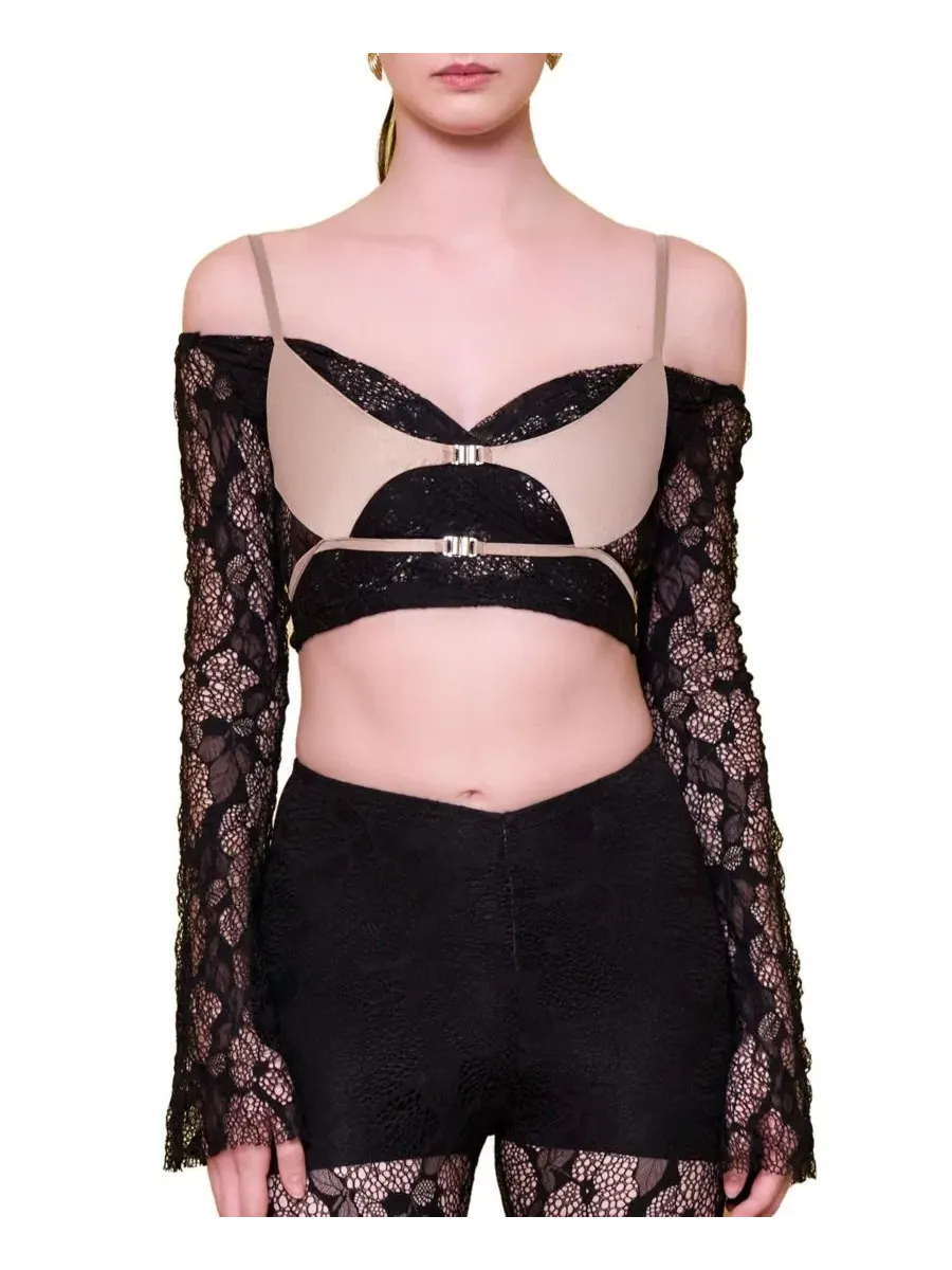 Женское кружевное боди с контрастной вставкой The Party Edit Lace Body with Contrast Bust Panel PCFG