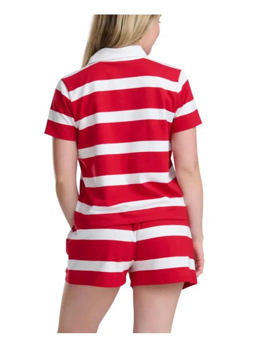 Пижамный комплект с поло и шортами Tommy Hilfiger — изображение 5 из 5, красный