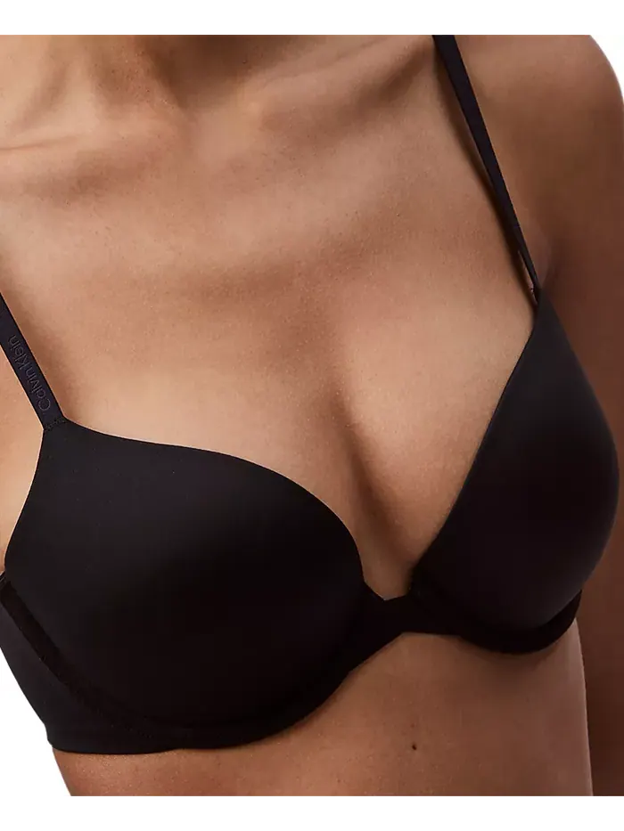 Женский бюстгальтер с эффектом пуш-ап и глубоким вырезом Perfectly Fit QF7315 Calvin Klein — изображение 1 из 5, черный