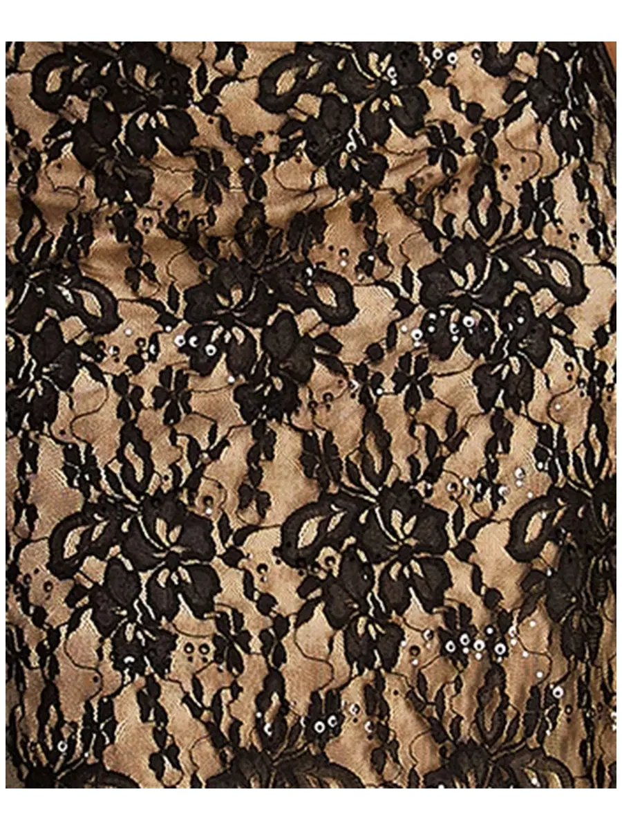Кружевное платье-миди с квадратным вырезом, модель Lace Square Neck Midi Dress Emerald Sundae — изображение 5 из 5, черный