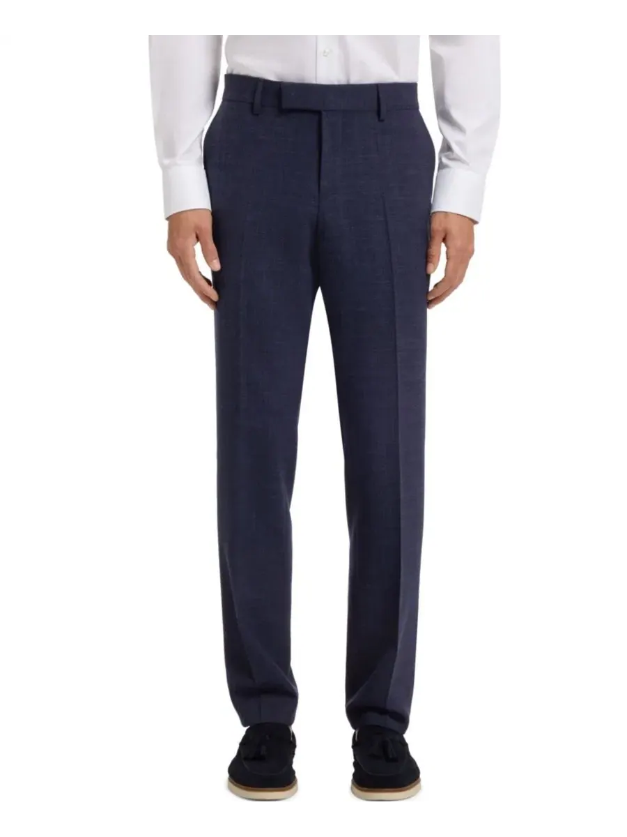 Брюки slim fit из меланжевой ткани с заутюженными стрелками Hugo Boss