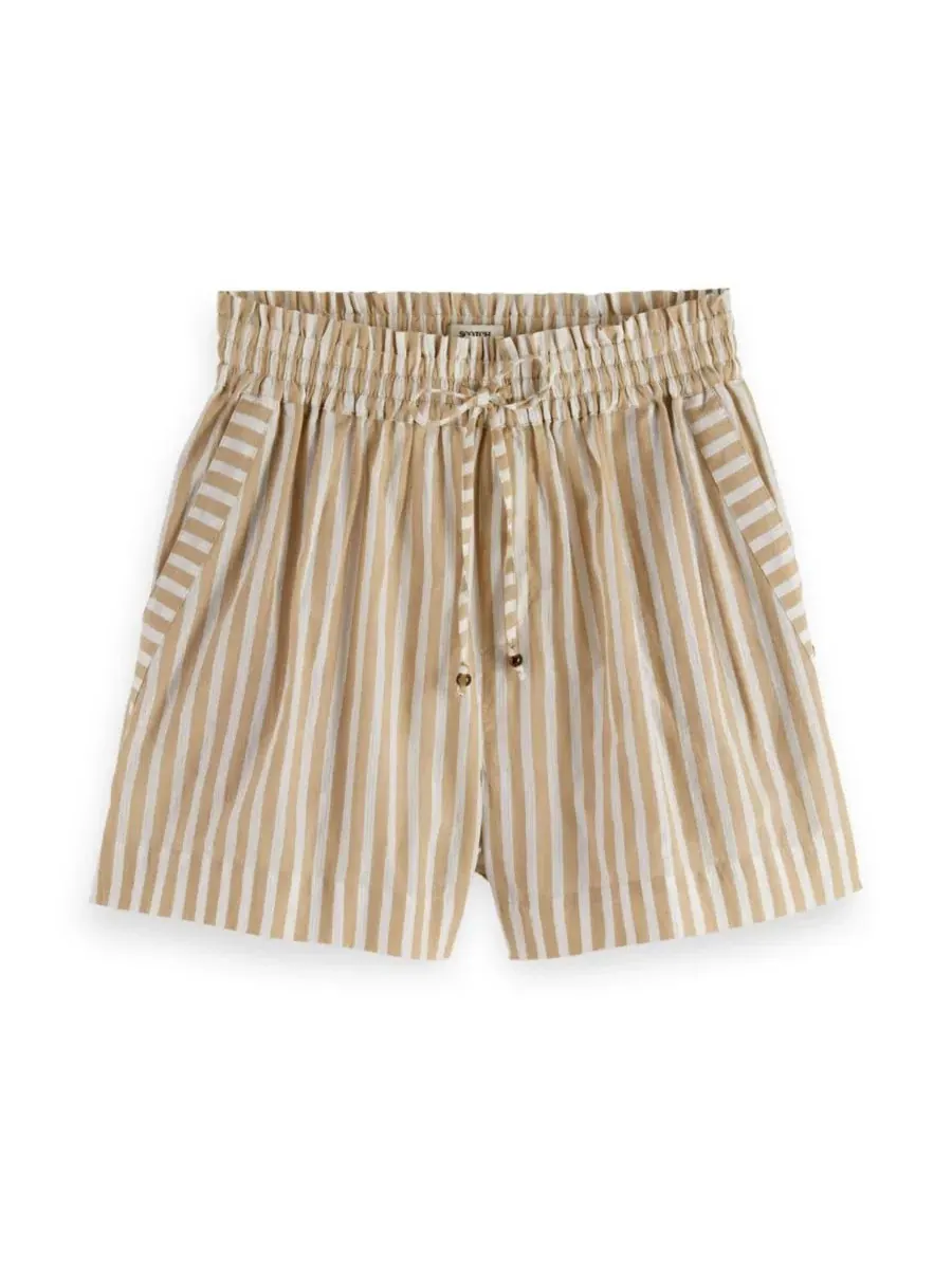 Шорты с высокой посадкой с блестящими полосами Lurex SCOTCH & SODA — изображение 5 из 6, песочный