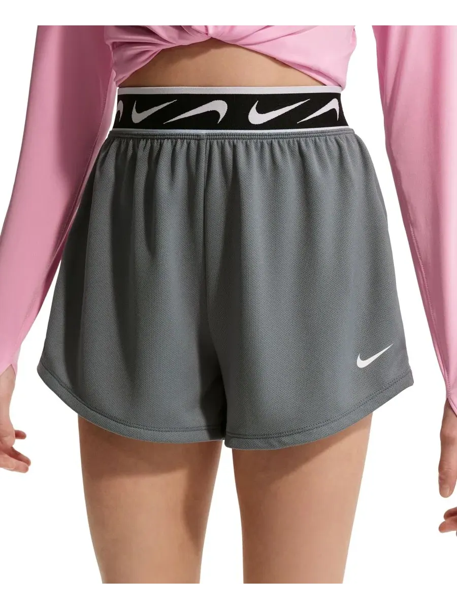 Шорты для бега Dri-Fit с завышенной талией Nike — изображение 1 из 5, серый/белый
