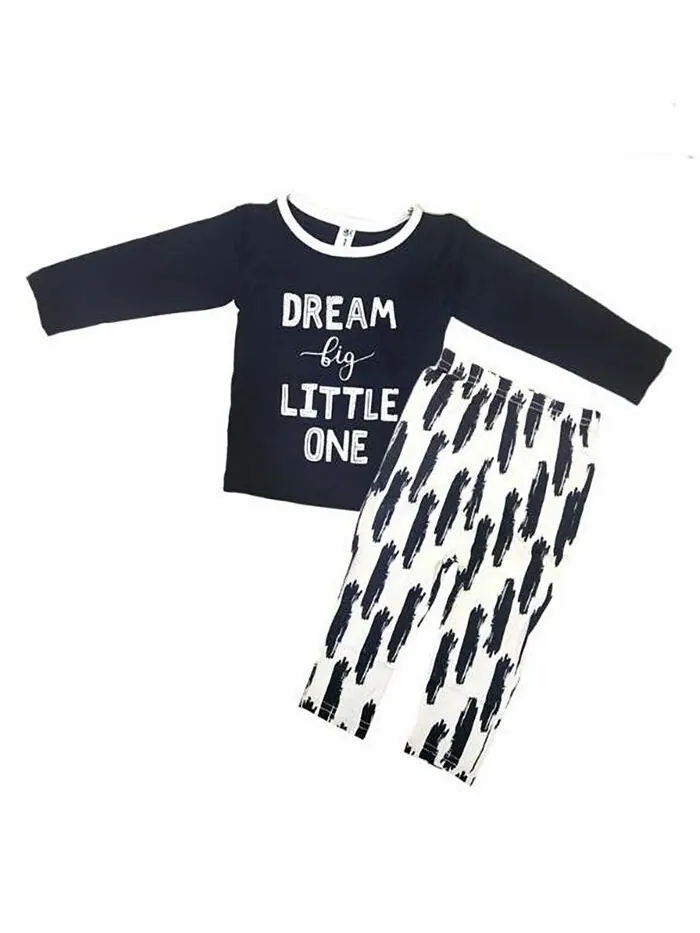 Пижамы для маленьких мальчиков и девочек, комплект из 2 предметов Earth Baby Outfitters — изображение 4 из 4, серый