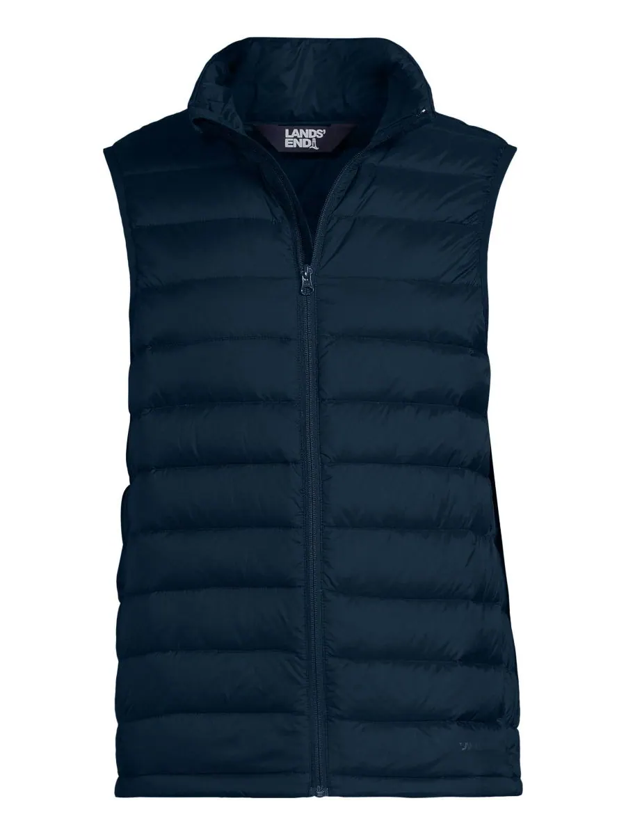 Пуховый жилет Big & Lall Wanderweight Packable Down Vest Lands' End — изображение 2 из 4, темно-синий