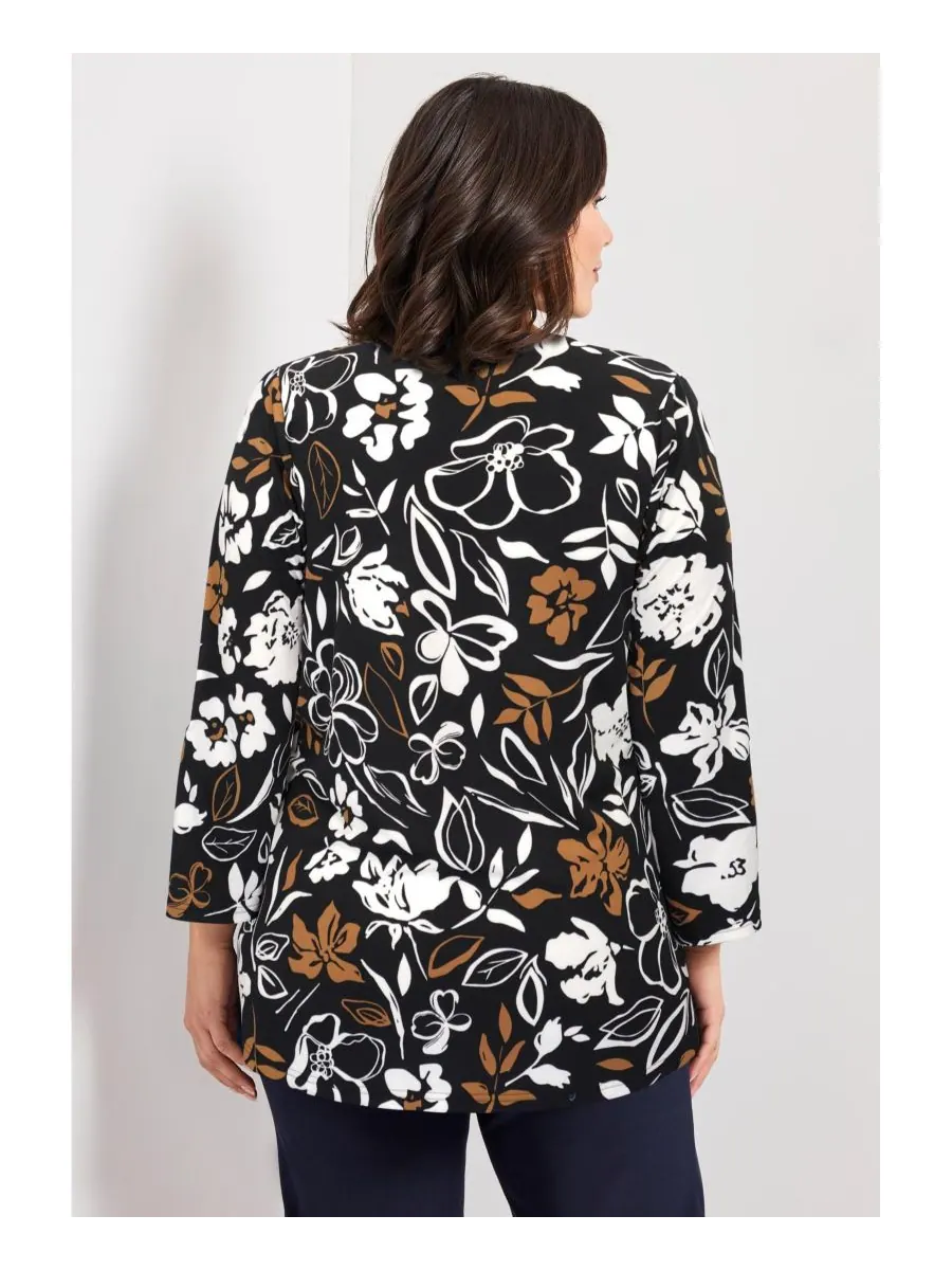 Женский топ больших размеров Audrey Ity AVENUE, Neutral floral — изображение 2 из 3