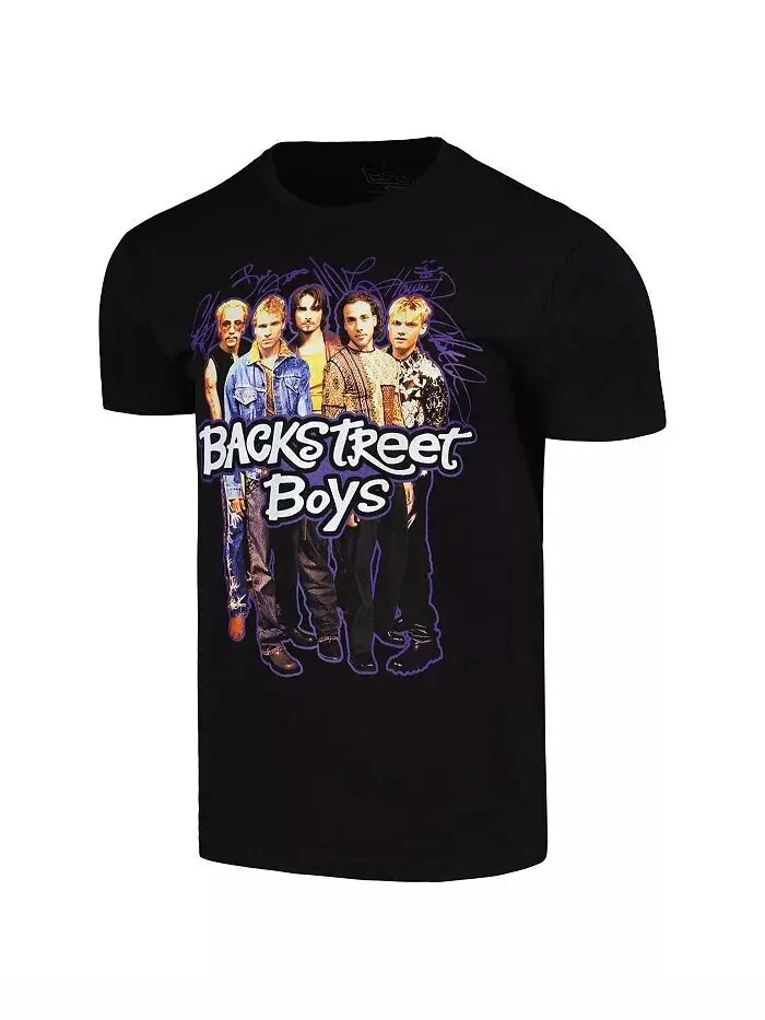 Мужская черная футболка Backstreet Boys Signatures Global Merch — изображение 2 из 3, черный