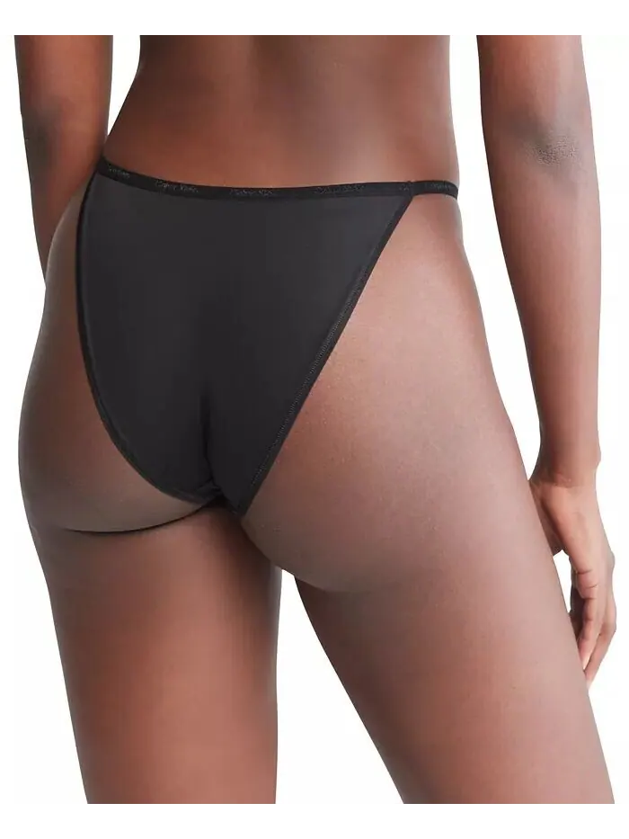 Женское нижнее белье бикини Ideal Stretch Micro High Leg String QD5176 Calvin Klein — изображение 2 из 4, черный