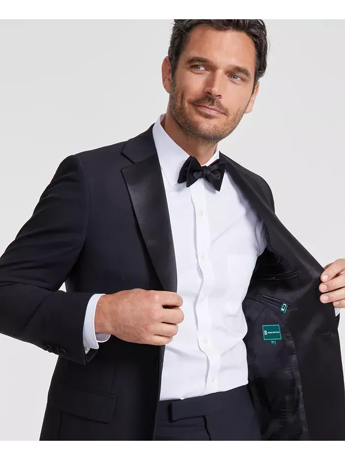 Мужской классический пиджак смокинга из шерстяной смеси Brooks Brothers — изображение 4 из 4, черный