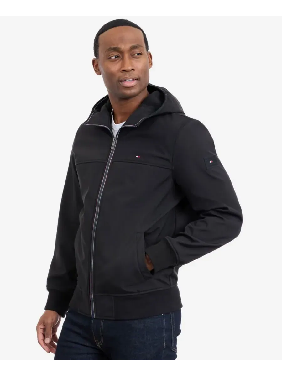 Мужская куртка-софтшелл с капюшоном Tommy Hilfiger — изображение 7 из 7, черный