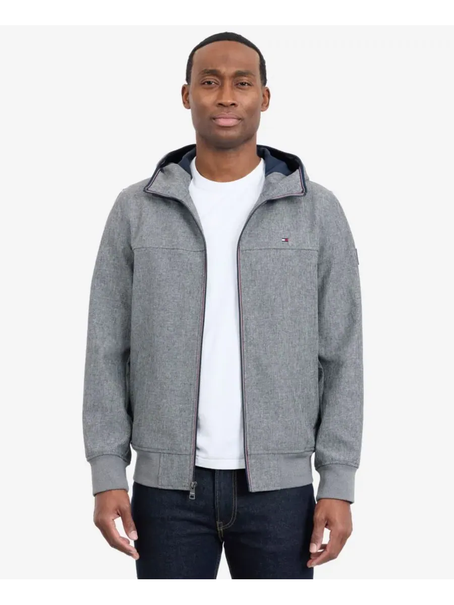Мужская куртка-софтшелл с капюшоном Tommy Hilfiger — изображение 2 из 5, серый