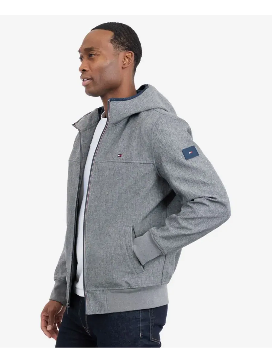 Мужская куртка-софтшелл с капюшоном Tommy Hilfiger — изображение 4 из 5, серый