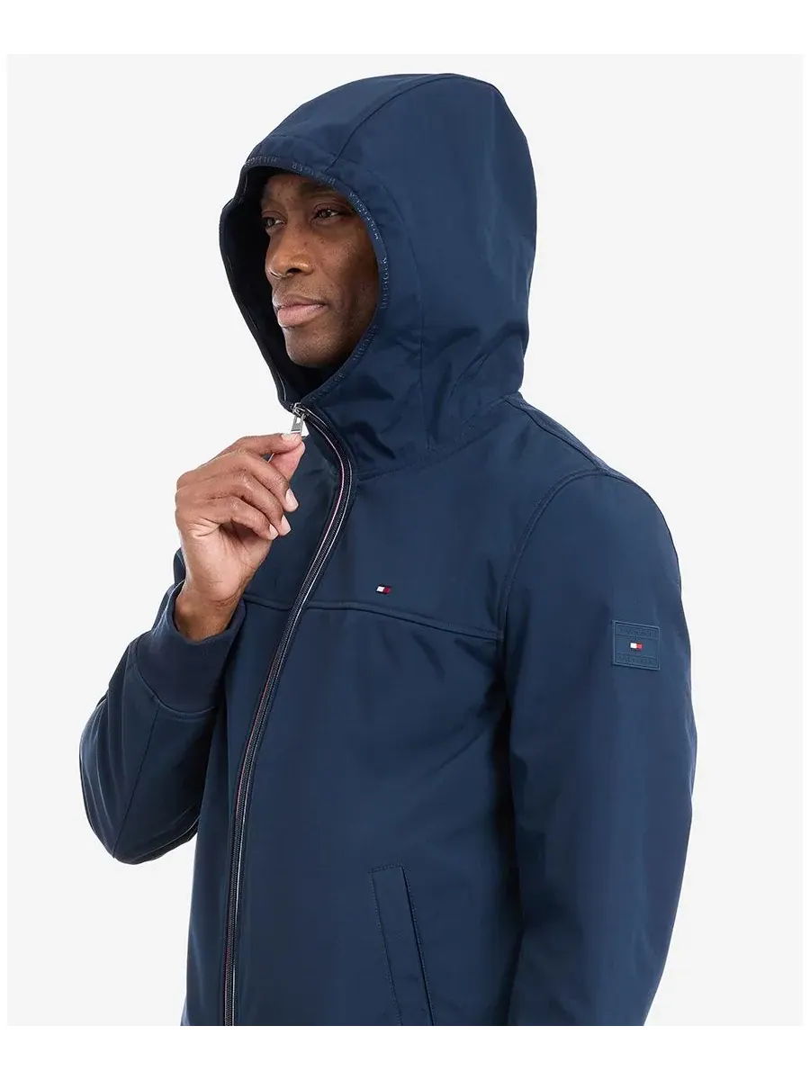 Мужская куртка-софтшелл с капюшоном Tommy Hilfiger — изображение 4 из 10, синий