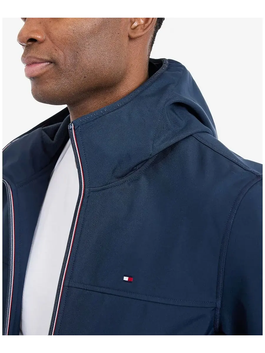 Мужская куртка-софтшелл с капюшоном Tommy Hilfiger — изображение 5 из 10, синий
