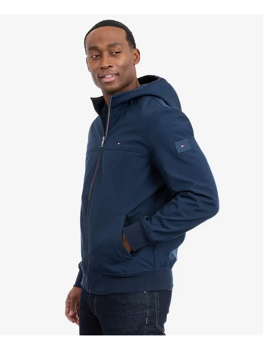 Мужская куртка-софтшелл с капюшоном Tommy Hilfiger — изображение 7 из 10, синий