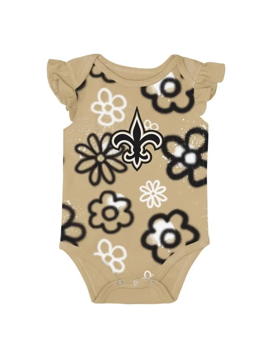 Комплект боди The Sunshine New Orleans Saints Outerstuff — изображение 3 из 5, черный золотистый