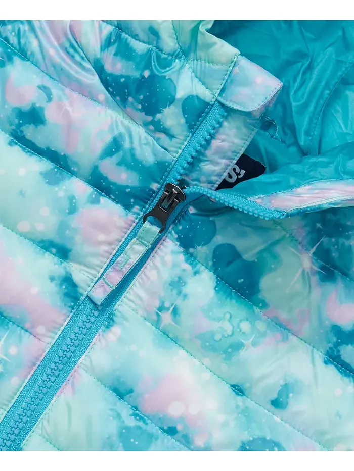 Детская утепленная куртка с капюшоном FeatherFree, складывается в карман Lands' End — изображение 3 из 3, синий